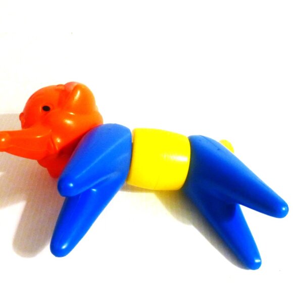 5 Vintage BUILDING Animals Plastic ELEPHANT Plastic DOG Pre-School Learning Toys - Picture 13 of 15